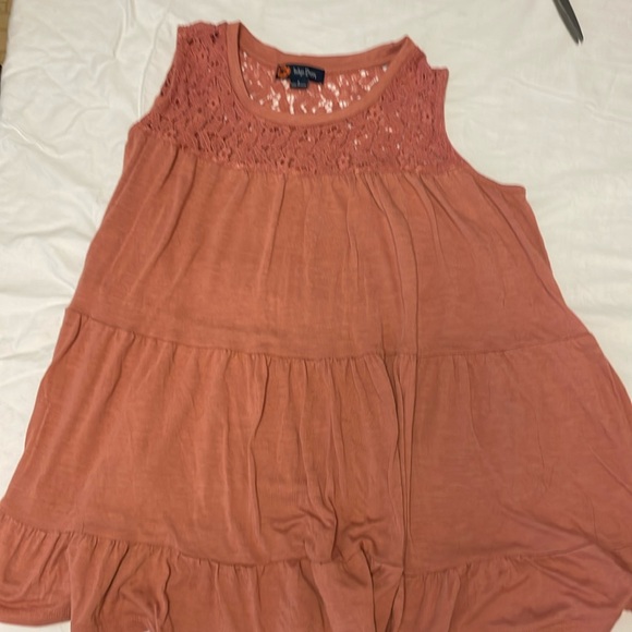 INDIGO POPPY tank rose color size Large crochet neck - Picture 1 of 4